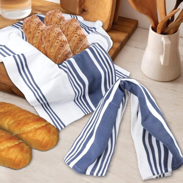 Urban Villa Kitchen Towels (20x30 Inches 6 Pack) Extra Large Premium Dish Towels for Kitchen Blue & White Dish Cloths Highly Absorbent 100% Cotton Kitchen Hand Towels with Hanging Loop Tea Towels - Image 6