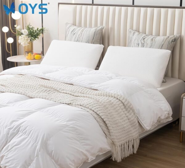 OYS Organic Talalay Latex Pillows for Sleeping Natural Latex Foam Pillows Bed Firm Latex Pillows for Back and Back Sleepers Beautifully Packaged Best Gift （Queen Size ，27.5" x 15.7"） - Image 7