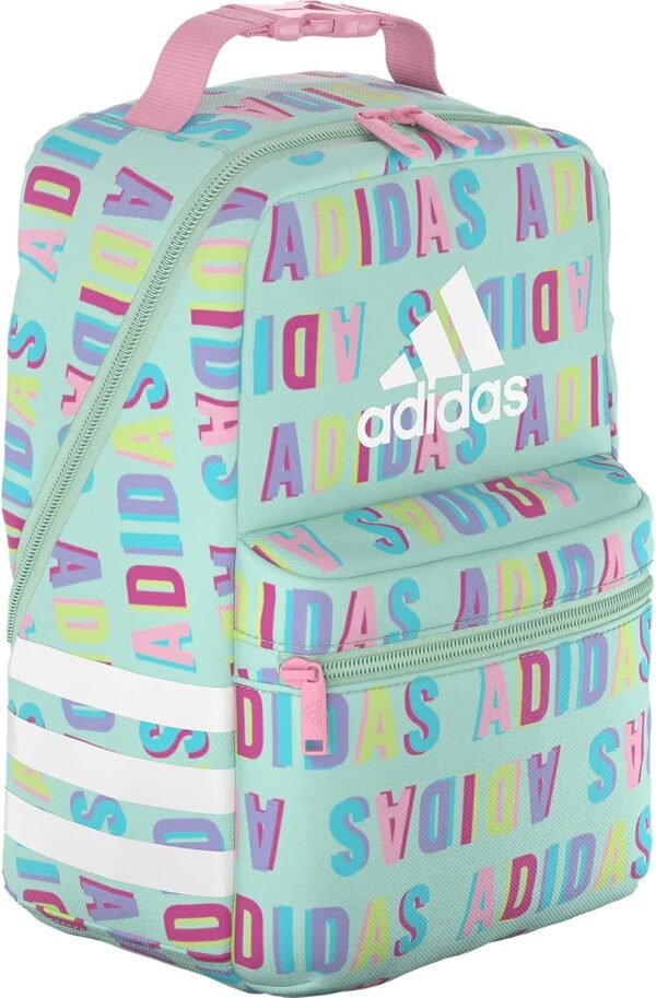 adidas Santiago Insulated Lunch Bag (6.5L) with Clip Lock Handle, Hall Pass Semi Flash Aqua/Pink Spark, One Size