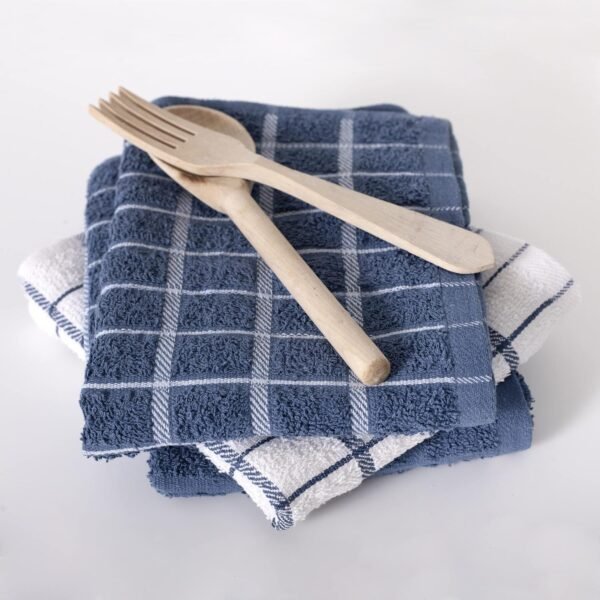 Ritz 100% Cotton Terry Kitchen Dish Towels, Highly Absorbent, 25” x 15”, 3-Pack, Federal Blue - Image 6