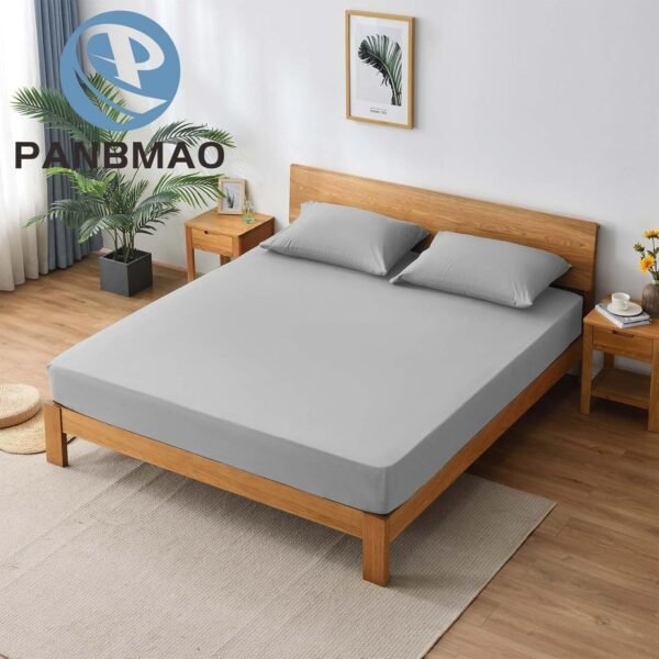 Grounding Sheets Queen Deep Pocket Organic Cotton with Silver Fiber, Grounding Fitted Earth Sheets with Grounding Cord (Light Gray, Queen - 60"x80"x15") - Image 2