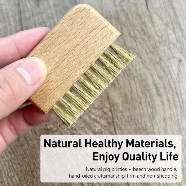 Natural Beech Wood Nail Brush Non-Slip Hand and Toenail Cleaning Brush Compact and Durable Bristle Scrub for Home and Travel - Image 5