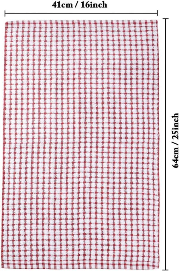 LAZI Kitchen Dish Towels, 16 Inch x 25 Inch Bulk Cotton Kitchen Towels, 6 Pack Dish Cloths for Dish Rags for Drying Dishes Clothes and Dish Towels - Image 2