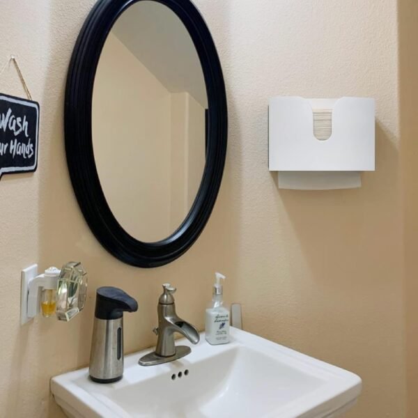 Bamboo Paper Towel Dispenser, Paper Towel Holder Wall Mount & Countertop for Kitchen and Restroom Decor - Holds Multifold Paper Towel, C Fold, Trifold Hand Tissue Napkins. - Image 5