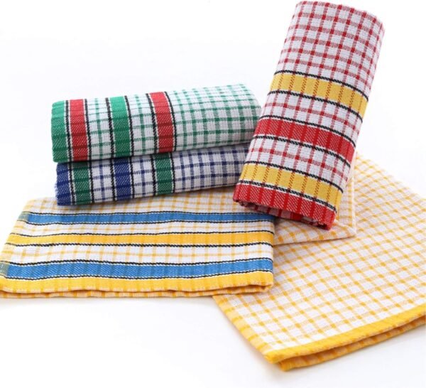 Large Kitchen Dish Towels, 16 Inch x 26 Inch Bulk Absorbent Cotton Kitchen Towels, 4 Pack Bright Colorful Tea/Bar Towels for Washing Drying Dishes and Household - Image 2