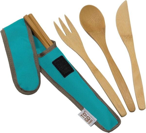 Bamboo Travel Utensils - To-Go Ware Utensil Set with Carrying Case (Agave)
