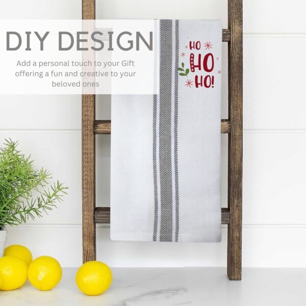 Kitchen Towels | Cotton Dish Towels for Drying Dishes| Absorbent Kitchen Dish Towels, Dish Cloths| Tea Towels for Embroidery |6 Pack (Grey Stripes) 15"x25" - Image 6