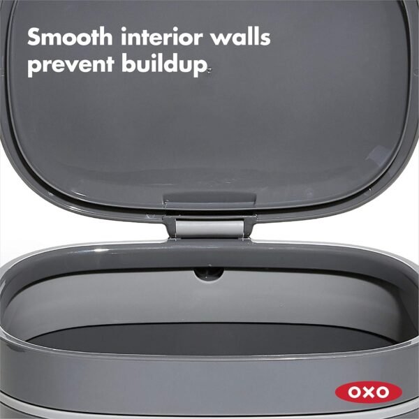 OXO Good Grips EASY-CLEAN COMPOST BIN - CHARCOAL - 1.75 GAL/6.62 L, Plastic, 8.3"L x 10.15"W x 12"H - Image 4