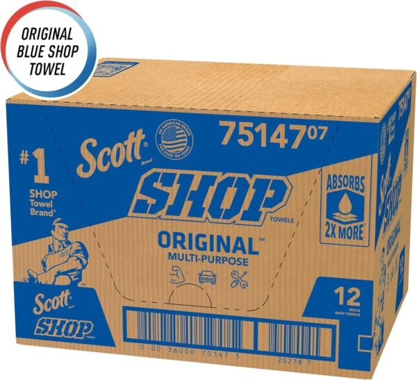 Scott Blue Shop Towels 75147, 55 Sheets/Roll, 12 Rolls/Carton - Image 8
