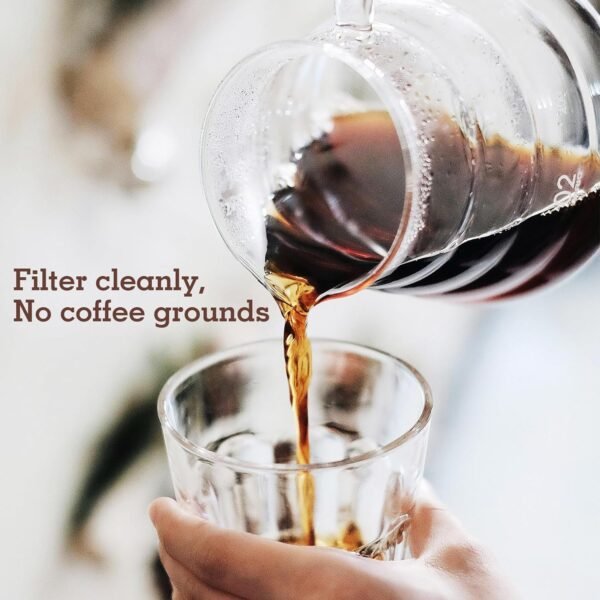 Pour Over coffee filter, Fine Mesh Double Layer,Paperless Reusable Coffee Filters,Stainless Steel Drip Cone Brew Coffee Strainer,Single Cup Coffee Maker 2-3 Cup - Image 5