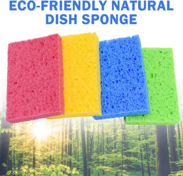 YoleShy 48 Pack Sponges Kitchen Natural Compressed Cellulose Sponges Durable Dish Sponge for Cleaning & DIY for Kids Reusable - Image 7