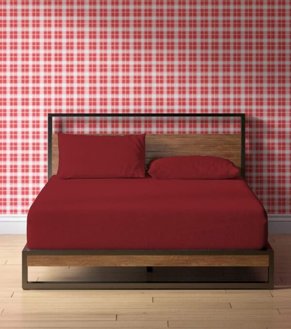 100% Organic Cotton Bed Sheets |5PC Split King, Burgundy| - Organic Sheets - 1000-Thread-Count Organic Cotton - Organic-Cotton Sateen Sheets - 15-Inch Deep-Pocket Organic Certified Cotton-Sheets - Image 2