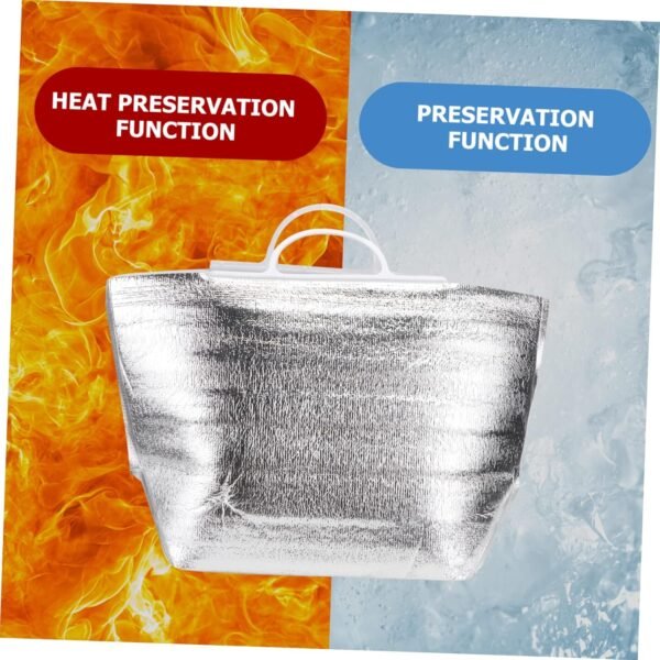 10pcs Food Storage Bag Insulated Lunch Bag Insulated Thermal Bags Lunch Tote Bag Cooler Bag Cool Bag Insulated Food Bags Bag Cooler Linch Bag Heated Bag Warm Bag Net Bag Silver - Image 4