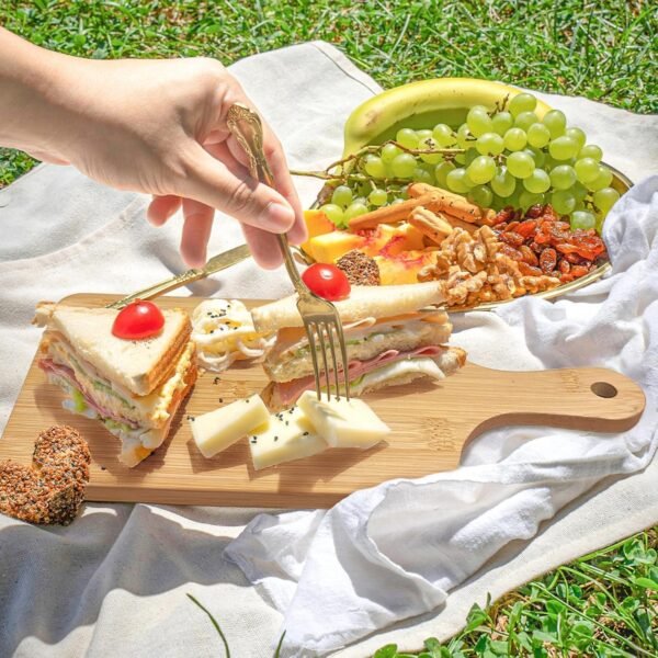 30 Pcs Cutting Boards with Handle 11" x 5" Wood Chopping Board Bulk Charcuterie Wooden Boards Laser Engraving Serving Tray Bulk for DIY Christmas Wedding Housewarming Gift Cooking Decor (Bamboo) - Image 4