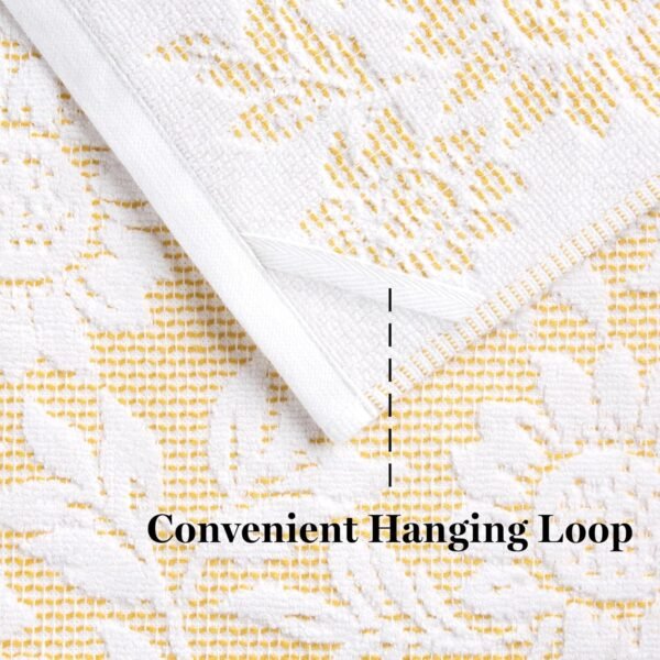 Martha Stewart Woodland Harvest Jacquard Sunflowers Kitchen Towel 2-Pack Set, 100% Cotton with Absorbent Honeycomb Texture, Decorative Kitchen Towels, Yellow, 16"X28" - Image 6
