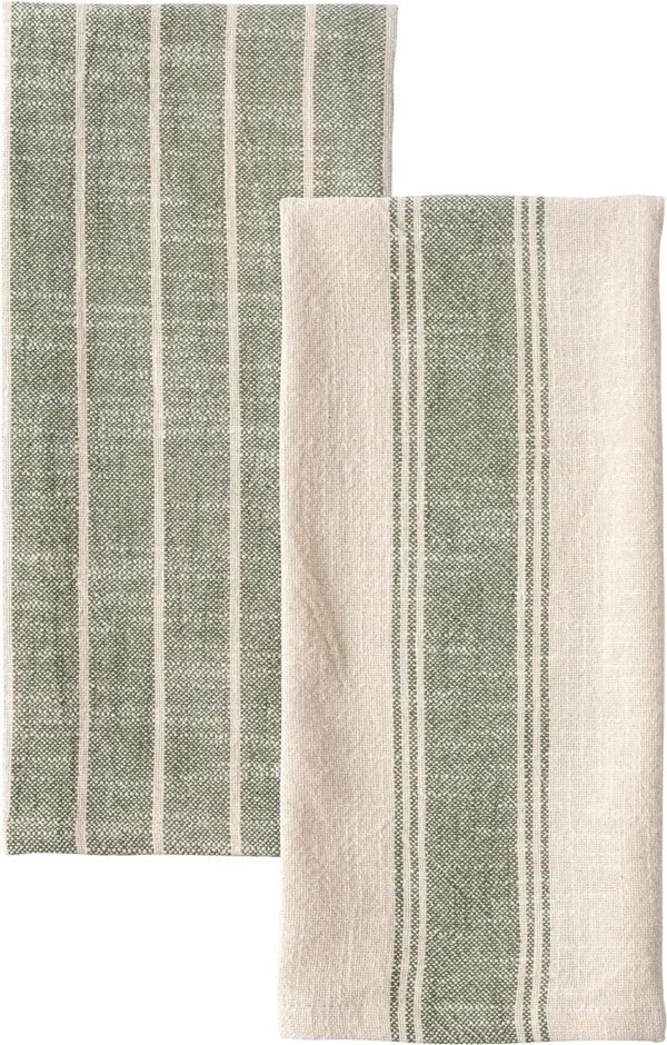KAF Home Natural Rustic Farmhouse Slubbed Kitchen Towel | 100% Cotton Dish Towel, 18 x 28 Inches | Soft and Absorbent (Olive, Set of 4) - Image 7