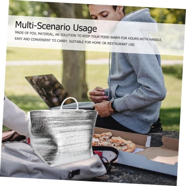 10pcs Food Storage Bag Insulated Lunch Bag Insulated Thermal Bags Lunch Tote Bag Cooler Bag Cool Bag Insulated Food Bags Bag Cooler Linch Bag Heated Bag Warm Bag Net Bag Silver - Image 6
