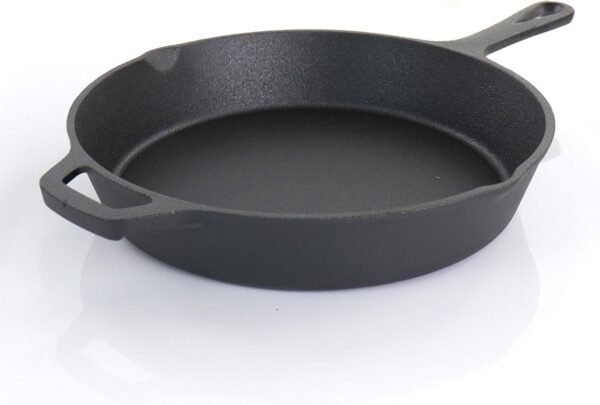 MegaChef Assorted Pre-Seasoned OVEN SAFE, Cast Iron Cookware Set, 5 Piece, Black - Image 4