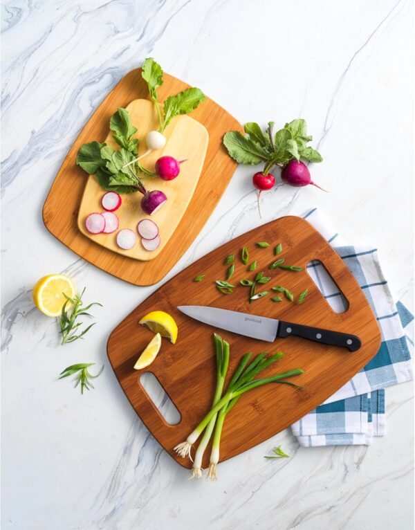 GoodCook Bamboo Cutting Board 3-Pack, Eco-Friendly Knife-Friendly Boards, 6x9-Inch, 9x12-Inch, 11x15-Inch, Durable and Moisture Resistant, Perfect for Food Prep and Serving - Image 6