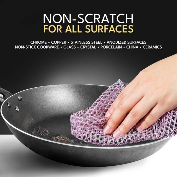 The Crown Choice Heavy Duty Non-Scratch Dish Scrubbers for Cleaning Dishes & Pots (6Pcs) - Replace Kitchen Sponges for Dishwashing with Our Scouring Pads - Try Our Alternative Dish Washing Scrub - Image 2