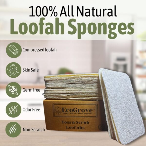 Loofah Sponges 100% All Natural BPA Free Loofahs for Dishes, Face, Soap Making, Shower, Exfoliating Eco-Friendly Biodegradable 30 Pack Compressed (Loofah) - Image 6