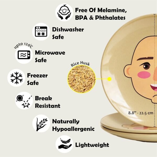 XIBORO BYEM Fun Face Plate For Kids (Plates x 6 (2 Boxes - 3 plates per box)) - Image 4