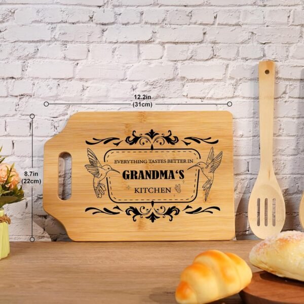Gifts for Grandma, Grandma's Birthday Gifts, Engraved Bamboo Cutting Board 11"L x 8.5"W x 0.39"Th - Best Grandma Gifts from Daughter Son for Grandmas Birthday, Thanksgiving, Christmas. - Image 2