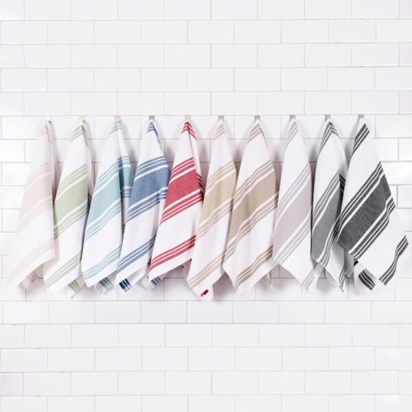 All-Clad Dual-Purpose Kitchen Towels: Highly Absorbent, Super Soft Long Lasting - 100% Cotton, 17"x30" Dish Towels for Cleaning & Drying Dishes, Pans, Glassware, or Countertops, (3-Pack), Rainfall - Image 6