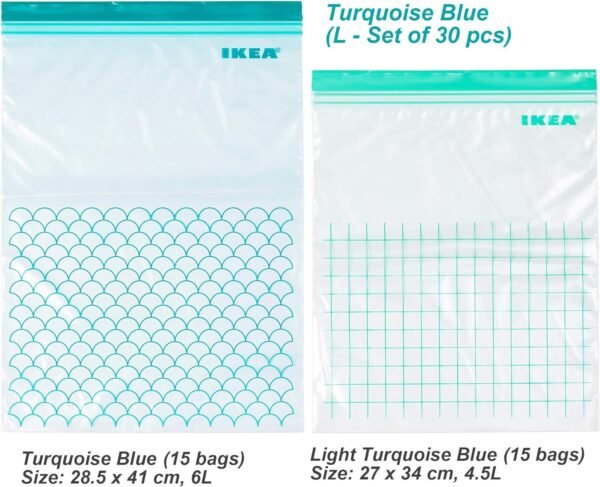 2 Sets of Ikea ISTAD Bags, Freezer Safe, Reusable Food Storage Bags and Household Storage Bags - Image 2