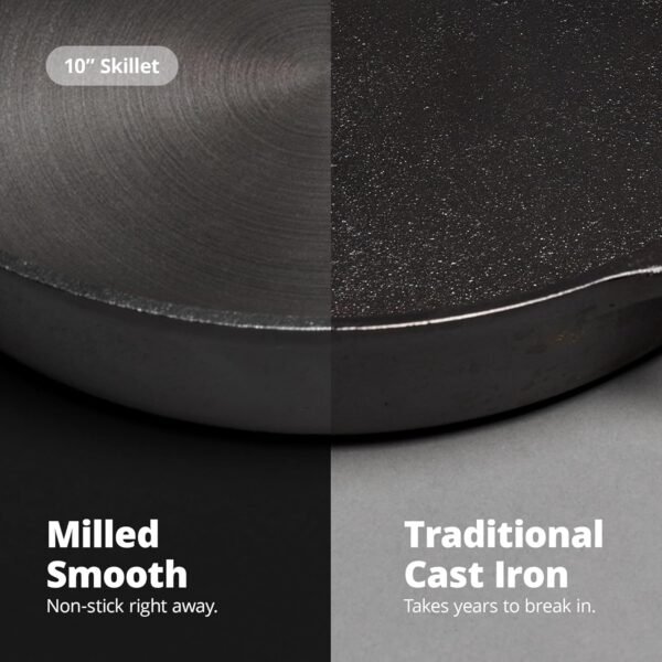 Greater Goods 10-Inch Cast Iron Skillet, Organically Pre-Seasoned, Heavy-Duty Pan for Frying, Baking, Grilling, Indoor and Outdoor Cooking - Image 4