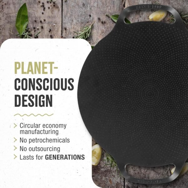 Victoria 15-Inch Cast Iron Comal Pizza Pan with 2 Side Handles, Preseasoned with Flaxseed Oil, Made in Colombia - Image 5