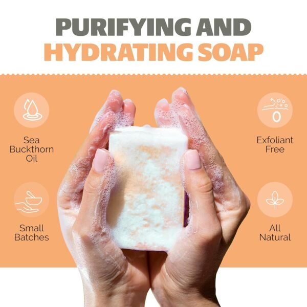 Greyhound Natural Moisturizing Bar Soap with Sea Buckthorn Oil, Grapefruit & Bergamot, Cruelty Free Bar Soap for Men and Women, Eco Friendly, Handcrafted in USA 4.4 oz bar - Image 3