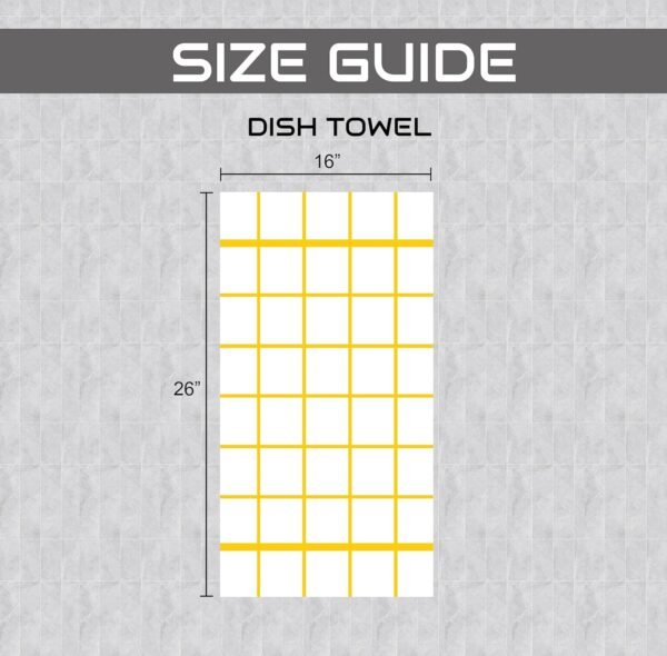 Terry Kitchen Towels Set of 4 White Checks | Dish Towels 16 x 26 Inches | Super Soft and Absorbent |100% Cotton Dish Rags for Drying Dishes | Quick Drying Kitchen Hand Towels | Yellow - Image 5
