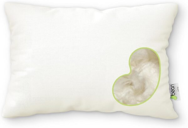 Bean Products Kapok Pillow - 14" x 20" - Japanese Sized - Organic Cotton, Vegan, Premium Quality - Made in USA Organic Fabric & Fill - Plus One Organic Natural Pillowcase