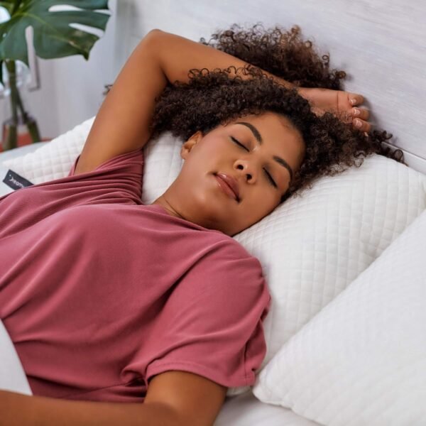 DreamyBlue Premium Pillow for Sleeping - Shredded Memory Foam Fill [Adjustable Loft] Washable Cover from Bamboo Derived Rayon - for Side, Back, Stomach Sleepers - CertiPUR-US Certified (Queen) - Image 4