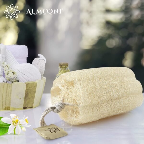 Almooni Egyptian Loofah Exfoliating Body Scrubber, Natural Real Egyptian Shower Loofah Sponge Body Scrubber for Women and Men, for Body and Face That Will Get You Clean - 3 Count (1 Pack) - Image 4