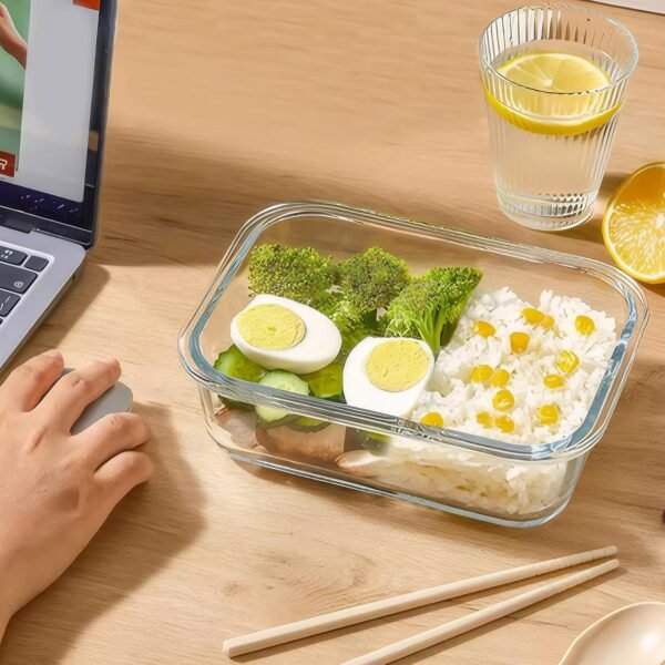 BAYZZ 35 Oz Glass Meal Prep Containers, 5 Packs Glass Food Storage Containers, Airtight Lunch Bento Boxes with Lids - Microwave, Oven, Freezer Safe - Image 5