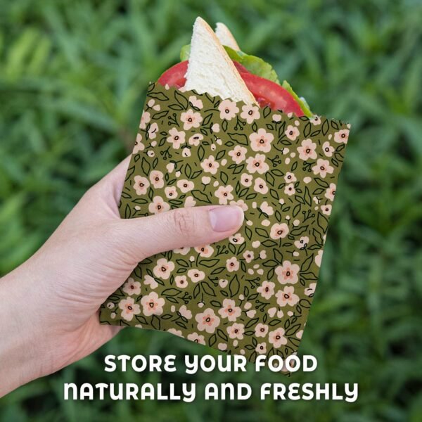 Akeeko Reusable Beeswax Food Wraps - Assorted 12 Pack, Reusable, Plastic-Free Food Storage, Sustainable Gifts, 3 Sizes (6S,4M,2L) - Image 5