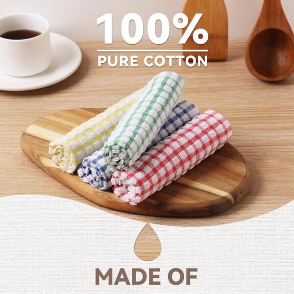 Egles 12 Packs Kitchen Dishcloths 12x12 Inches 100% Cotton Kitchen Dish Cloths for Washing Dishes Scrubbing Wash Cloths Dish Towels Sets (Mix Color) - Image 2
