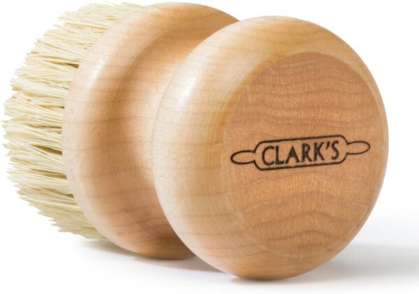 CLARK'S Cutting Board Oil Scrub Brush - Round Wood Applicator for Food Grade Mineral Oil and Wax on Wooden Bamboo, Cast Iron, and Utensils – USA Maple Construction – Kitchen Countertops Food Safe - Image 2