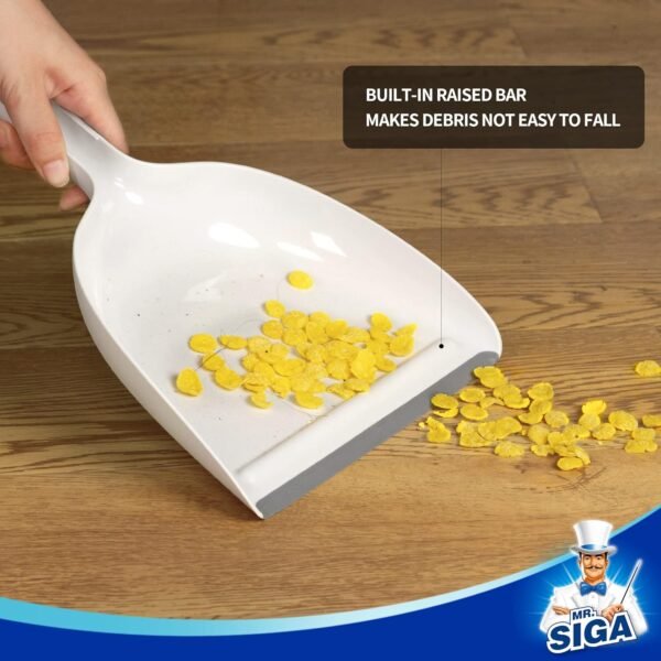 MR.SIGA Dustpan and Brush Set, Portable Cleaning Brush and Dustpan Combo with Bamboo Handle, 1 Set - Image 4