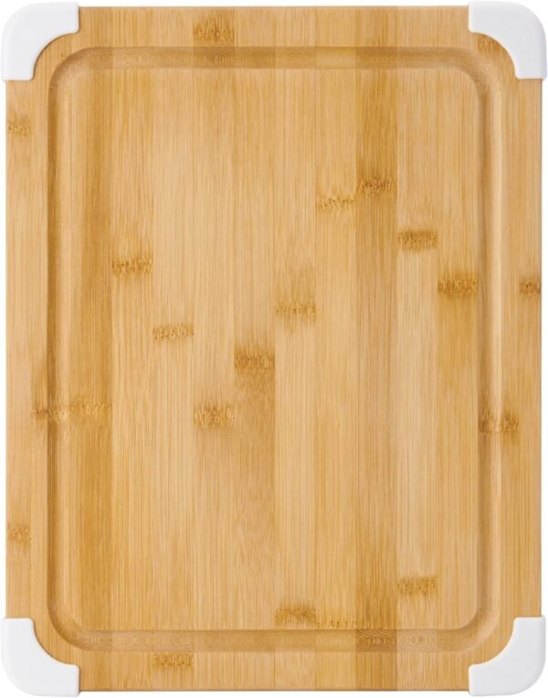 Farberware Nonslip Bamboo Cutting Board with Juice Groove, 11x14 Inch, White - Image 9