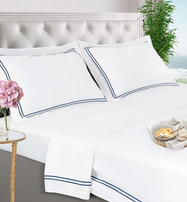 Luxury 100% Viscose Derived from Bamboo Sheets Queen Size - Organic, Super Soft Sheets Bed Set - Top and Fitted Sheet, 2 Pillowcases - Cooling Bed Sheets for Hot Sleepers