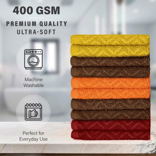 DecorRack 10 Pack 100% Cotton Dish Cloth, Luxurious Soft, 12 x 12 inch Ultra Absorbent, Machine Washable Premium Quality Kitchen Towels, Rustic Colors (10 Pack) - Image 2
