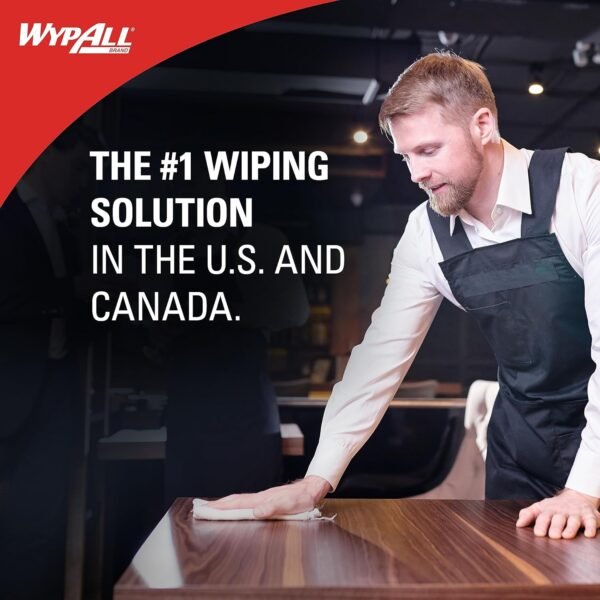 WypAll® GeneralClean™ L30 Heavy Duty Cleaning Towels, Jumbo Roll (05841), Strong and Soft Towels, White (875 Sheets/Roll, 1 Roll/Case, 875 Sheets/Case) - Image 3