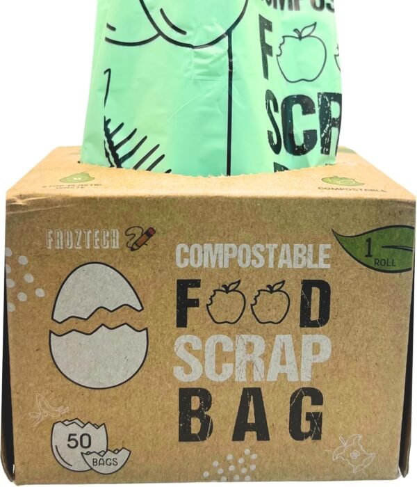 Compost Bags1.3 Gallon, 50 Compostable Trash Bags, Biodegradable, Compostable Bags, Small Compost Bags for Countertop Bin, Bio Composting Bags, Compost Bin Bags, Green Trash Bags, Food Scrap Bags (50)
