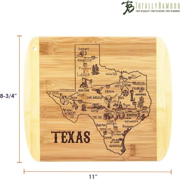 Totally Bamboo A Slice of Life Texas State Serving and Cutting Board, 11" x 8.75" - Image 6