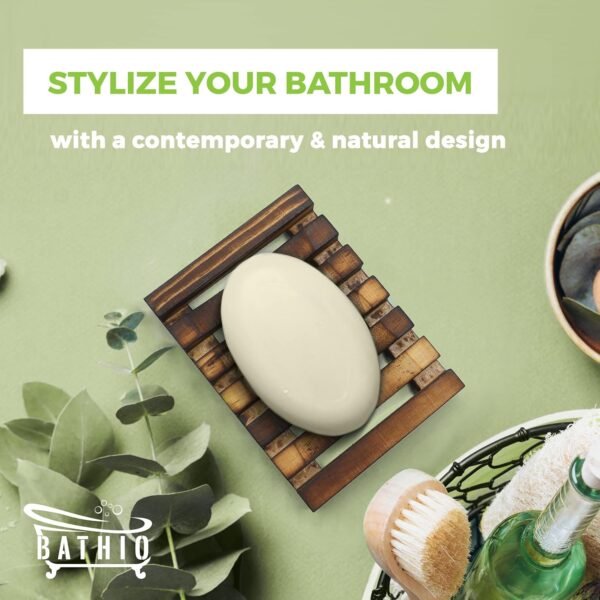 Self-Draining Wooden Soap Tray - Keep Your Soap Dry & Mess-Free with Soap Saver Holder - Eco-Friendly, Waterproof, Self-Draining Soap Holder for Bar Soap, Sponges, and Dish-Cleaning Balls - Image 3
