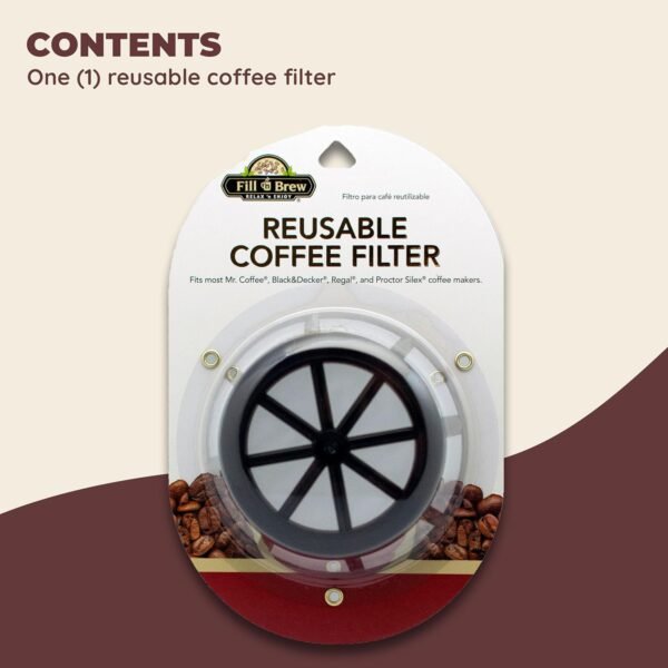 Fill 'n Brew Reusable Coffee Filter Basket for Most Coffe Makers, Such As Mr. Coffee Coffe Maker, Black & Decker Coffe Maker, Regal Coffee Maker & Procter Silex Coffee Maker - Image 2