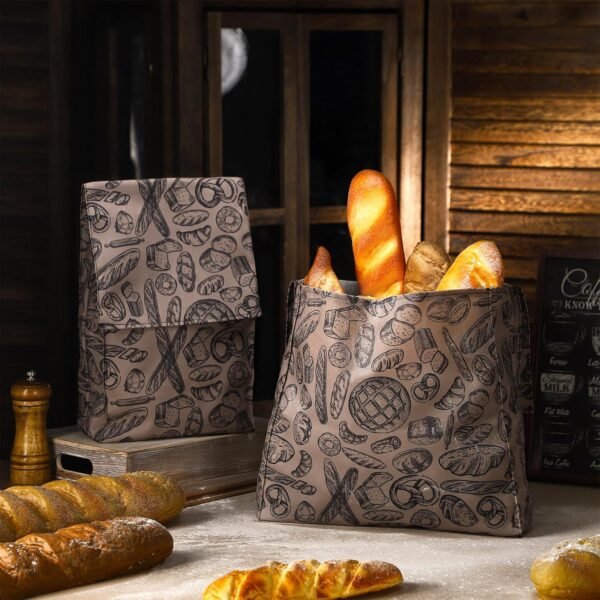 Tioncy 2 Packs Reusable Beeswax Bread Bags Linen Bread Storage Bag with Improved Beeswax Coating Homemade Bread Bags Beewax Food Wraps for Sourdough Bread for Loaf Fresh Freezer Baker Gifts(Brown) - Image 7